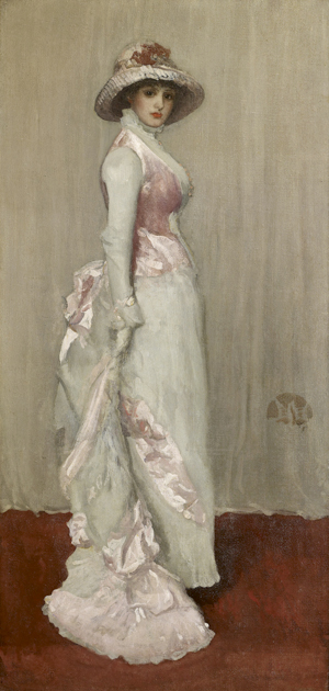 James Abbott McNeill Whistler (1834–1903) Harmony in Pink and Grey: Portrait of Lady Meux, 1881–82. Oil on canvas 76 x 36 5/8 inches. The Frick Collection, New York. Photo: Michael Bodycomb.