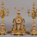 Late 19th/early 20th century Second Empire gilt-bronze mounted porcelain clock, estimate $2,000-$4,000. Image courtesy LiveAuctioneers.com and Stefek's.