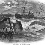 An engraving depicts the sinking of the USS Monitor in a storm off Cape Hatteras the night of Dec. 30, 1862. Image courtesy Wikimedia Commons.