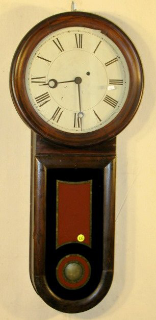 Referred to as a Keyhole Regulator, this American-made clock dates to the early 1860s. It measures 32 inches high by 14 inches wide. Image courtesy Tom Harris Auctions.