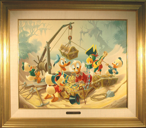 'Return to Morgan's Island' by Carl Barks (creator of Scrooge McDuck), oil-on-Masonite, 1985, one of the famed Disney artist's paintings that will be on display at Geppi's Entertainment Museum, Baltimore, beginning July 17, 2009.