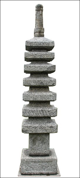 Standing about 10 feet high, this Japanese pagoda consists of about 10 pieces of granite. Image courtesy Susanin's.