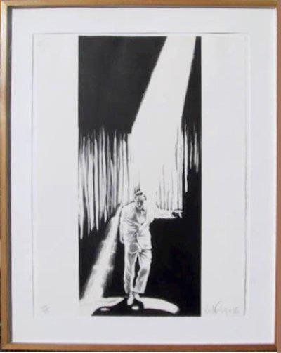 Robert Longo created 85 prints of the lithograph titled ‘The Entertainer' in 1986. The 30- by 22-inch litho has a $3,000-$3,500 estimate. Image courtesy Ro Gallery.