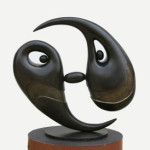 The Chinese philosophy of opposing but interdependent forces is apparent in this bronze sculpture by Kenny Scharf (American, 1961-). Titled ‘Yinyang Noselock,' the bronze is estimated at $40,000-$50,000. Image courtesy Ro Gallery.