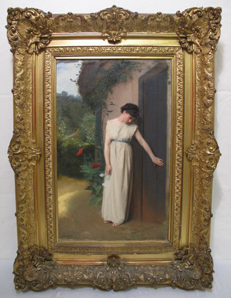 Nineteen-century French artist Emile Levy painted the barefoot woman in white. Image courtesy Auctions Neapolitan.
