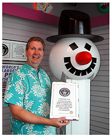 On March 7, 2007, the Burlingame Museum of PEZ Memorabilia was awarded the Guinness World Record™ for the world's largest candy dispenser. Image courtesy of Burlingame Museum of PEZ Memorabilia.