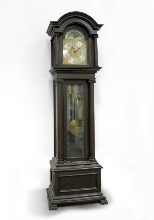 Circa-1900 Bailey, Banks & Biddle mahogany tall-case clock, estimate $2,000-$4,000. Image courtesy of LiveAuctioneers.com and Stephenson's Auctioneers.
