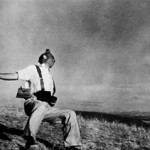 “Loyalist Militiaman at the Moment of Death, Cerro Muriano, September 5, 1936” also known as “Falling Militiaman.” Low resolution, fair-use image of a historic photograph by Robert Capa, 1936. From Amherst College Magazine. Copyright Cornell Capa.