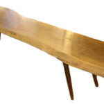 George Nakashima (1905-1990) coffee table, 16 inches high, 71 inches wide, 20 inches deep. A featured lot in Showplace Antique Center¹s Aug. 9 sale of art, industrial design and mid-century furniture. Estimate $15,000-$20,000. Image courtesy LiveAuctioneers.com and Showplace Antique Center.