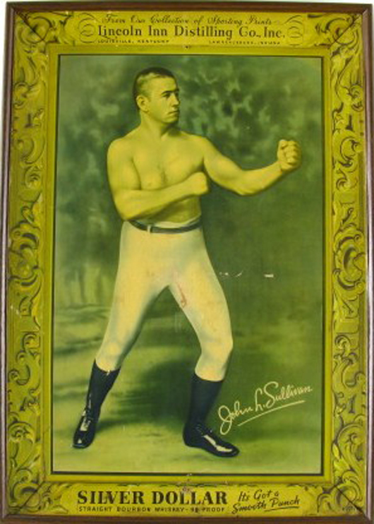 Boxing memorabilia, such as this gorgeous photo portrait of John L. Sullivan, will cross the auction block. Image courtesy Dirk Soulis Auctions.