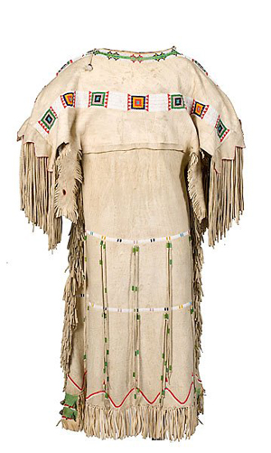 A highlight of the first day of Cowan's new sale is this Cheyenne beaded hide dress made in the mid-20th century. Image courtesy Cowan's.