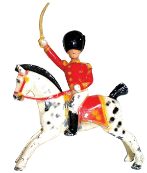 This W. Britains circa-1953 Toy Town Officer, one of only two known examples, is typical of the quality and rarity of goods seen at the Old Toy Soldier and Figure Show. The figure serves as the annual event’s mascot. Image courtesy Norman Joplin.