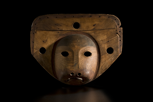 Eskimo seal mask from St. Michael’s area, est. $30,000-$50,000. Image courtesy Cowan's Auctions.