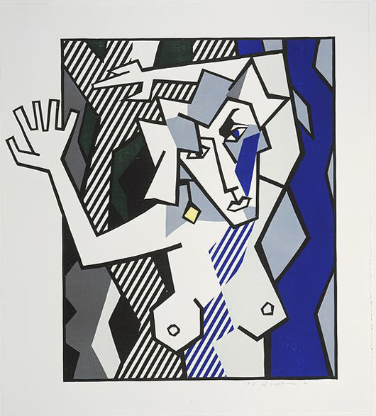 Roy Lichtenstein, Nude in the Woods, 1980. Estimate $25,000-$30,000. Image