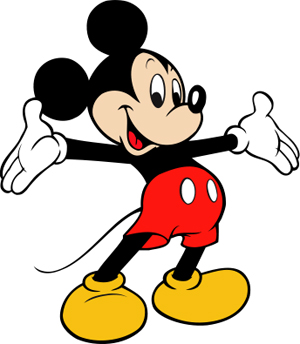 Mickey Mouse, from the Walt Disney Company logo. Fair use, U.S. Copyright Law.