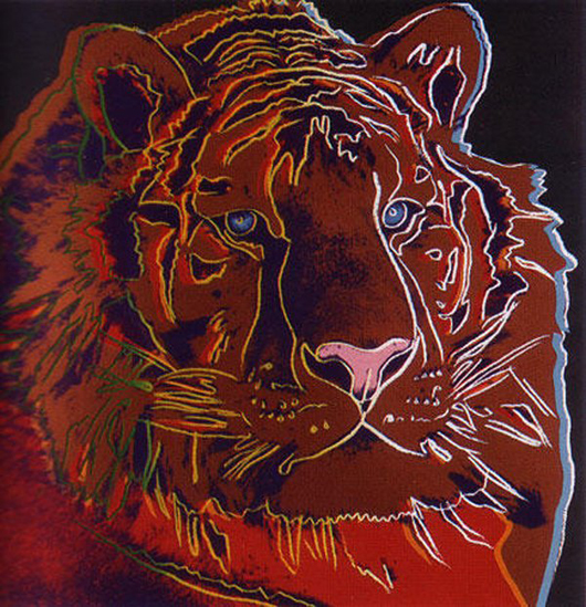 Andy Warhol, Siberian Tiger, 1983. Estimate $55,000-$60,000. Image courtesy