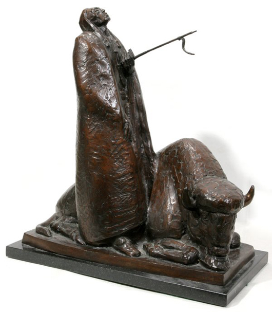 The consignor of this Marshall M. Fredericks bronze obtained it directly from the late sculptor. Dated 1980, the 15 1/2-inch-high bronze has a $10,000-$15,000 estimate. Image courtesy DuMouchelles.