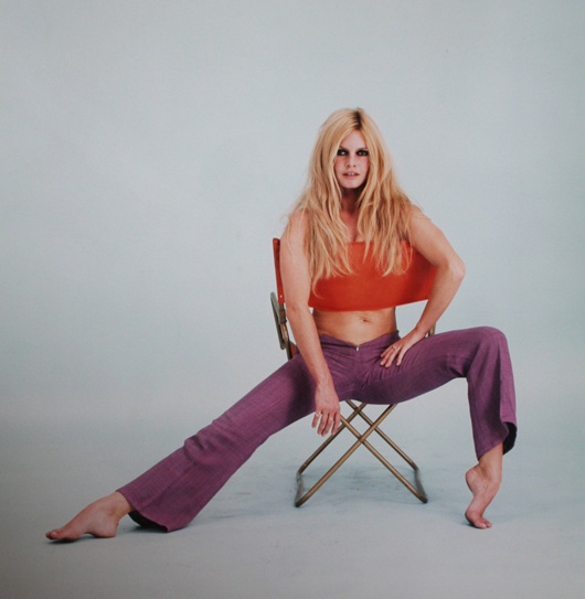 Brigitte Bardot at a photo shoot at the Paris salon of the man who discovered her, the celebrated fashion designer Jean Barthet. Photograph by Sam Levin, late 1960s. Image courtesy James Hyman Gallery, London.