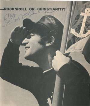 1966 Datebook magazine autographed by John Lennon, sold for $12,713 through RRAuction.com. Image courtesy RRAuction.com.