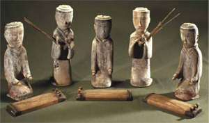This quintet of musical figures was excavated from Han Tomb I in 1972. Image courtesy Hunan Provincial Museum.