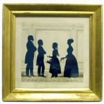 Dated 1840, this watercolor and ink silhouette by August Edouart depicts the Mathews family of Baltimore. The image measures 10 3/4 by 11 3/4 inches and has a $3,000-$5,000 estimate. Image courtesy Richard Opfer Auctioneering Inc.