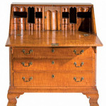 Top lot of the sale was this 18th-century Pennsylvania Chippendale tiger maple desk, which sold for $41,400. Image courtesy Leland Little Auction & Estate Sales Ltd.