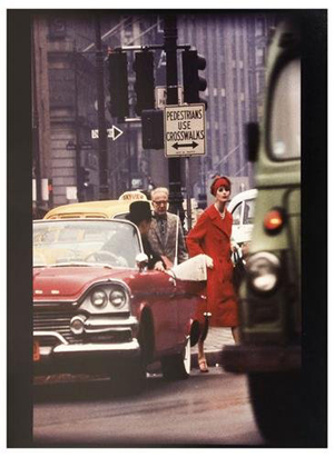 ‘Anne St. Marie and Cruiser' pictures the 1950s supermodel stopping traffic on a New York City street. The photograph by William Klein was printed later in Cibachrome. The 22 7/8- by 16 1/8-inch print has a $5,000-$7,000 estimate. Image courtesy Bloomsbury Auctions.