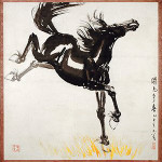 Xu Beihong's ‘Galloping Horse' was done in ink and color on paper, 26 by 25 inches. It has a $15,000-$25,000 estimate. Image courtesy of Trinity International Auctions.