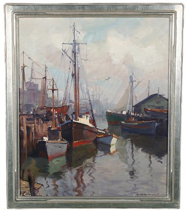 A signed Emil Gruppe painting has a $10,000-$15,000 estimate. Image courtesy Great Gatsby's Antiques & Auctions.