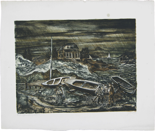 Artist Emil Ganso signed limited edition stone lithograph of Approaching Storm. Image courtesy Signature House. 
