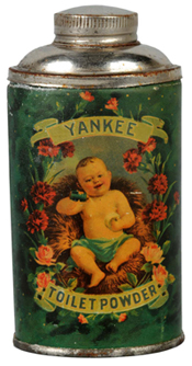 New interest from a single collector can give any subcategory a boost. A New York collector took a shine to the talcum and spice tins in Morphy's Oct. 8-10 auction and went on buying spree. Among the 182 items he purchased was this 4-inch Yankee Toilet Powder tin. At $3,250, it more than doubled its high estimate. Image courtesy Dan Morphy Auctions.