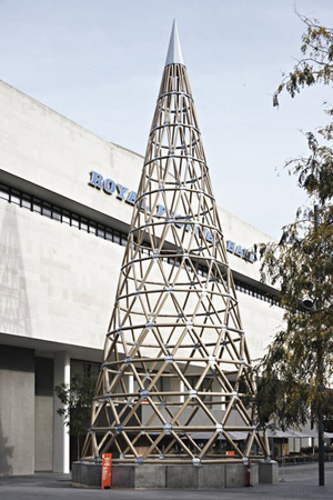 Shigeru Ban's cone-shaped pavilion has towered over the London Design Festival. Its sale at Phillips de Pury's design auction will benefit the event. Image courtesy of Phillips de Pury & Co.