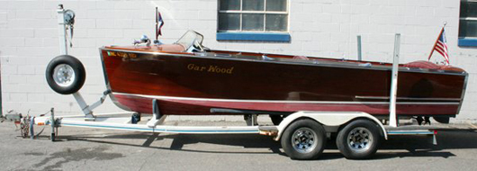 This Gar Wood 21-foot mahogany Vacationer utility boat was built in 1940 when the factory at Marysville, Mich., was at peak production. The classic powerboat carries a $15,000-$16,000 estimate. Image courtesy DuMouchelles.