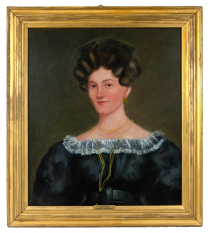 Nathaniel Lakeman's portrait of a ‘Young Woman' is dated 1822. It has a 2,000-$4,000 estimate. Image courtesy of Stephenson's Auction.