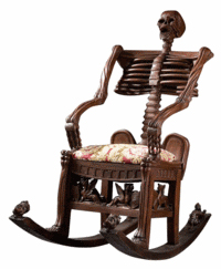 A rocking chair shaped like a skeleton is bound to be noticed, especially around Halloween. This 20th-century example brought $3,198 at Jackson's Auctioneers in Cedar Falls, Iowa, this past June.