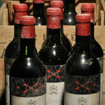 Lot of eight bottles of Chateau Mouton Rothschild 1959, Pauillac, 1er Cru Classe, arguably one of the greatest Moutons of the last 35 years. Estimate $7,000-$10,000.