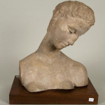 Attributed to Wilhelm Lehmbruck (German, 1881-1919) bust of a kneeling woman, terra cotta, bears inscribed signature