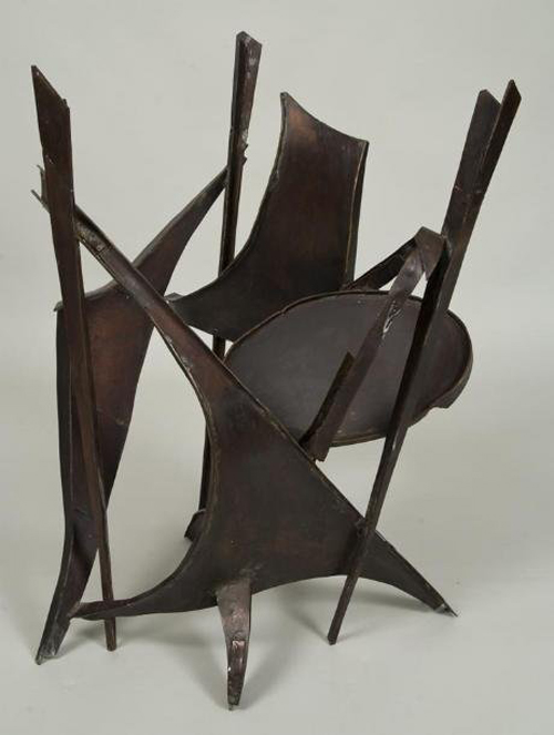 Herbert Ferber (1906-1991, American), bronze, Untitled abstract construction, 1988, patinated bronze, signed and dated, estimate $12,000-$18,000. Image courtesy LiveAuctioneers.com and Millea Bros. Ltd. 