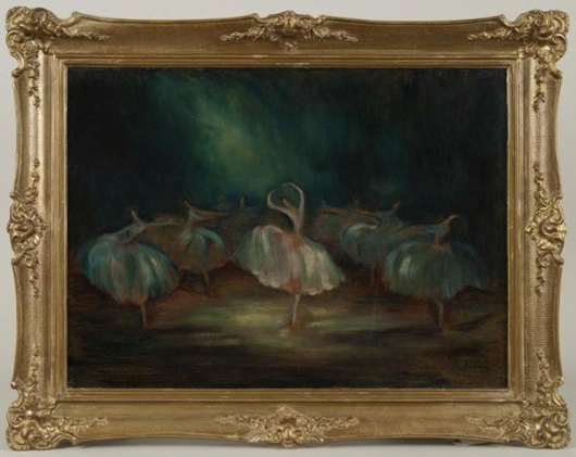Aleksandr Arkadyevich Labas (Russian, 1900-1983), Ballet Dancers, oil on board, signed and dated 