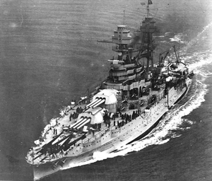 US Navy Battleship USS Arizona underway with President Herbert Hoover on board, March 1931. Image courtesy Wikimedia Commons.