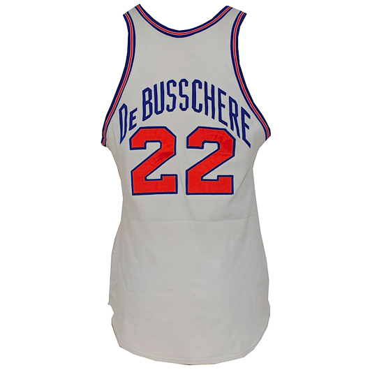 Circa-1969 Dave DeBusschere New York Knicks game-used and autographed home jersey. Reserve: $10,000. Image courtesy Grey Flannel Auctions.
