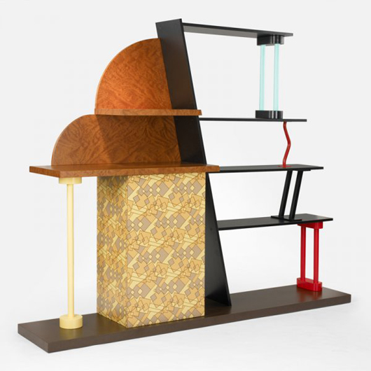 Ettore Sottsass’ Malabar cabinet for Memphis, 1982, is 100 inches wide by 19 3/4 inches deep by 84 inches high, estimate $9,000-$12,000. Image courtesy of Wright.
