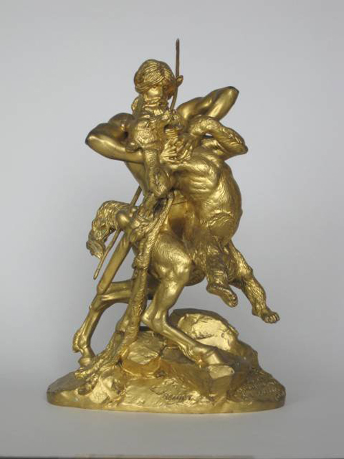 Emmanuel Fremiet gilt-painted bronze, $7,260. Image courtesy LiveAuctioneers.com Archive and Rachel Davis Fine Arts.