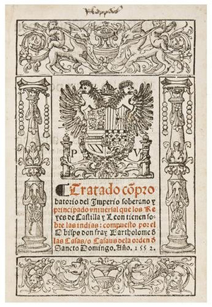 Bartolomé de Las Casas, bishop of Chiapa (1484-1566) compiled a complete set of the Indian tracts, which realized $134,200 at Bloomsbury’s recent sale. Image courtesy of Bloomsbury Auctions