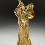 A pair of gilt bronze figural dancers (one shown), by French artist Agathon Léonard brought $60,950.