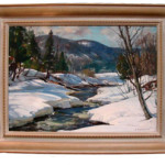 Aldro Hibbard was an Impressionist landscape painter who paid great attention to light and shadow. His oil painting ‘Vermont Stream’ is estimated at $18,000-$20,000. Image courtesy of Gulfcoast Coin & Jewelry.