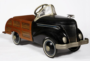 Ford woody pedal car, est. $1,500-$2,500. Image courtesy Kimball M. Sterling.