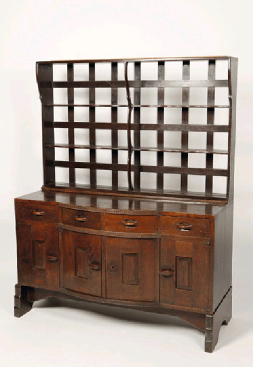 This oak Cotswolds School dresser by Sydney Barnsley realised £9,500($15,500) at Duke's in Dorchester on Nov. 27.