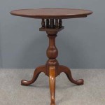 Attributed to Eliphalet Chapin is this Connecticut River Valley cherry birdcage tilt top tea table with molded edge. It is 29 inches high by 26 inches in diameter. The estimate is $6,000.00-$10,000. Image courtesy of William J. Jenack Auction Gallery.
