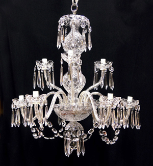 Waterford has been synonymous with fine crystal, including glass chandeliers. Image courtesy of Clars Auction Gallery and Live Auctioneers archive.
